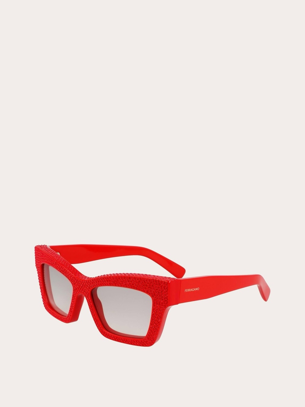 Salvatore Ferragamo Red Crystal Cat-Eye Sunglasses - Picture 2 of 4
